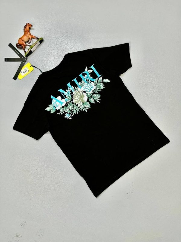 Luxury Amiri T-Shirt for Men with Back Flowers Luxury Amiri T-Shirt for Men with Back Flowers