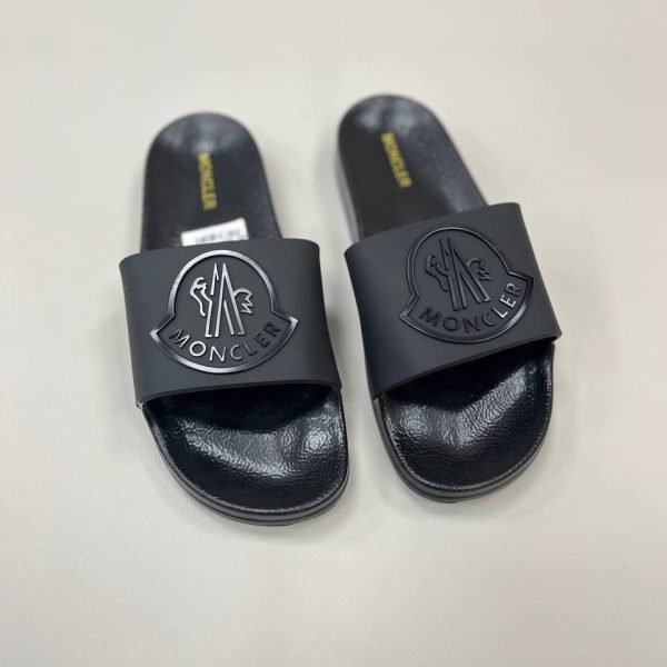 Moncler Basile Logo Embossed Sliders – Black Luxury Slides