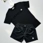 Moncler Black Logo T-Shirt & Multi-Color Shorts Set for Men