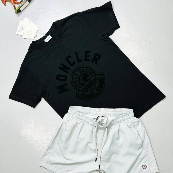 Moncler Black T-Shirt & Logo Shorts Set in 2 Colors