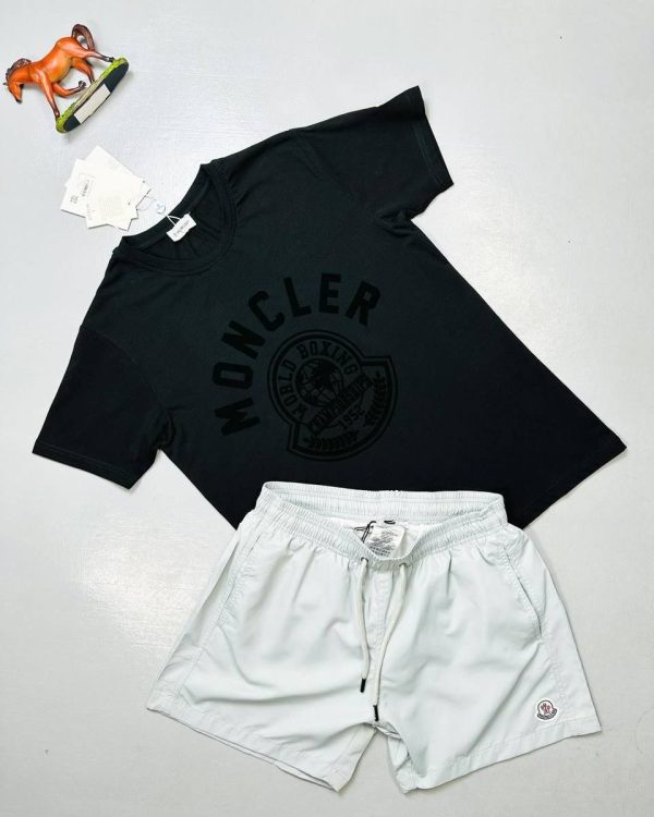 Moncler Black T-Shirt & Logo Shorts Set in 2 Colors