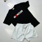 Moncler Black T-Shirt & white Shorts Set With Logo
