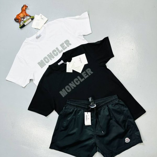 Moncler Black & White T-Shirt and Shorts Set