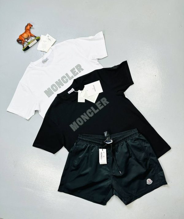 Moncler Black & White T-Shirt and Shorts Set
