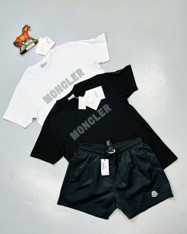 Moncler Black & White T-Shirt and Shorts Set