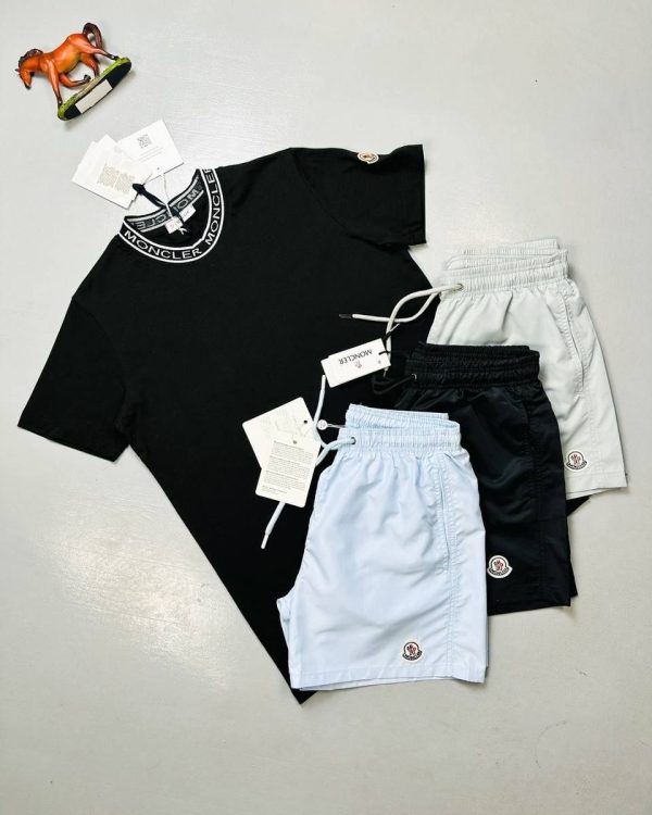 Moncler Crew Neck Collar Logo T-Shirt & Shorts Set
