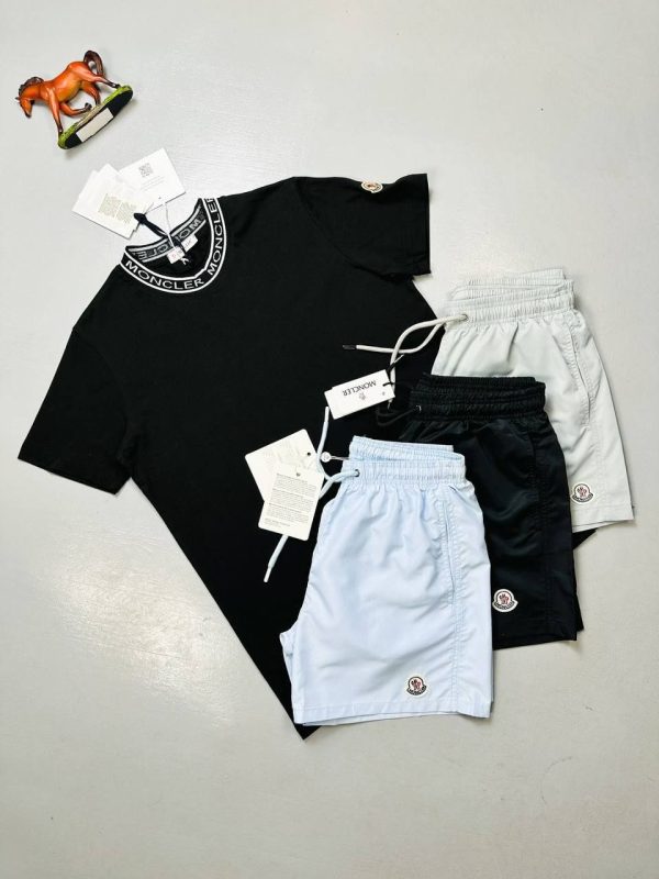 Moncler Crew Neck Collar Logo T-Shirt & Shorts Set