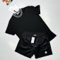 Moncler Crew Neck Collar Logo black T-Shirt & black Shorts Set