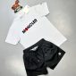 Moncler Crew Neck Logo white T-Shirt & black Shorts Set