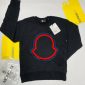 Moncler Embroidered Crew Neck Sweatshirt for Men in black color