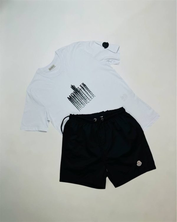 Moncler Faded Logo Men’s T-Shirt & Shorts Set3 Moncler Faded Logo Men’s T-Shirt & Shorts Set3