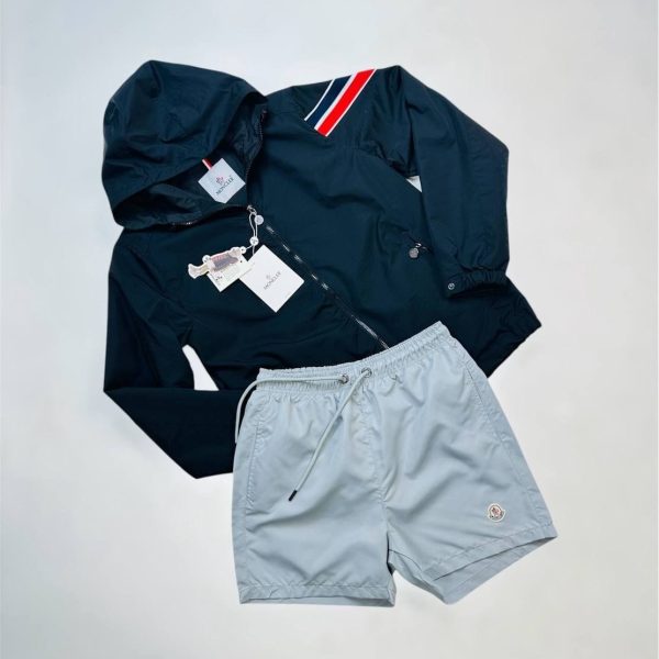 Moncler Granduc Navy Hooded Jacket & Shorts Set