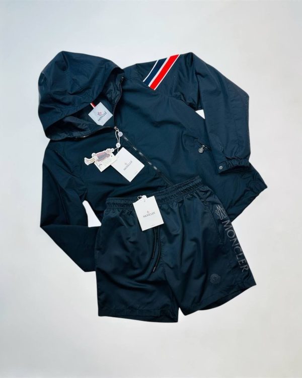 Moncler Granduc Navy Hooded Jacket & Shorts Set