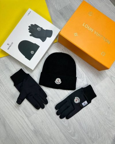 Moncler Knit Beanie & Gloves Set