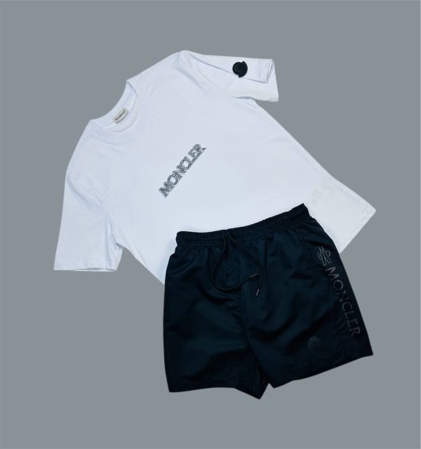 Moncler Logo Embossed Men’s T-Shirt & Shorts Set 2 Moncler Logo Embossed Men’s T-Shirt & Shorts Set 2