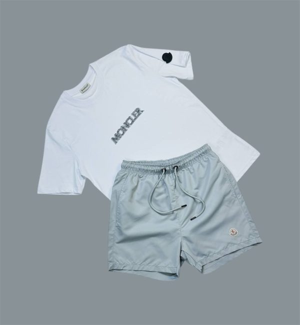 Moncler Logo Embossed Men’s T-Shirt & Shorts Set 3 Moncler Logo Embossed Men’s T-Shirt & Shorts Set 3
