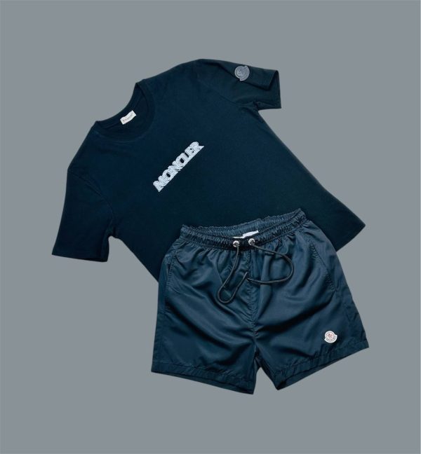 Moncler Logo Embossed Men’s T-Shirt & Shorts Set 4 Moncler Logo Embossed Men’s T-Shirt & Shorts Set 4