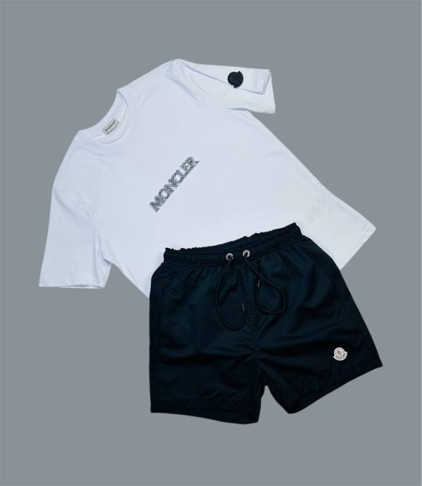 Moncler Logo Embossed Men’s T-Shirt & Shorts Set 5 Moncler Logo Embossed Men’s T-Shirt & Shorts Set 5