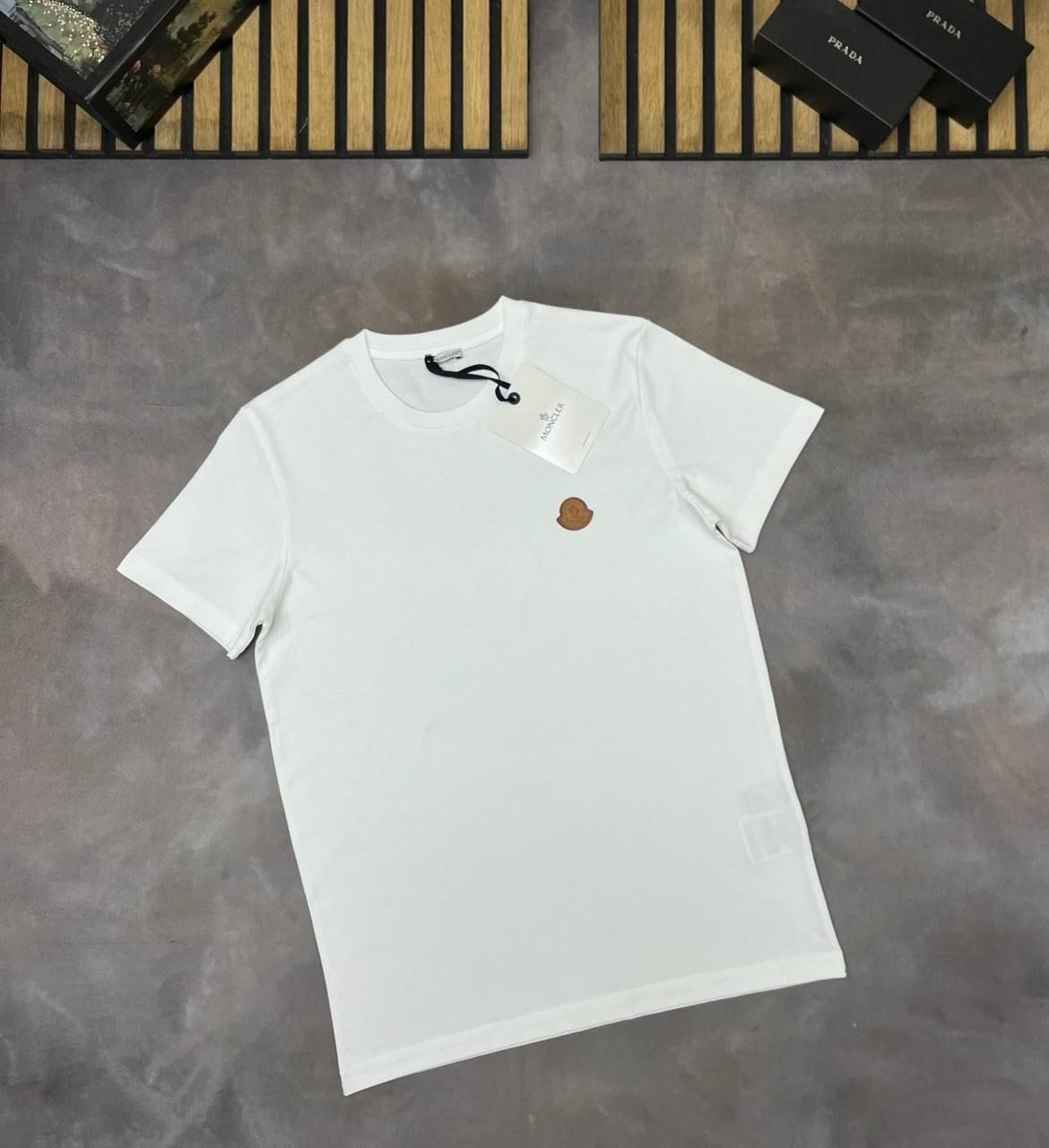 Moncler Logo Print Crew Neck white T-Shirt