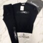 Moncler Logo Printed Crew Neck Tracksuit in black color