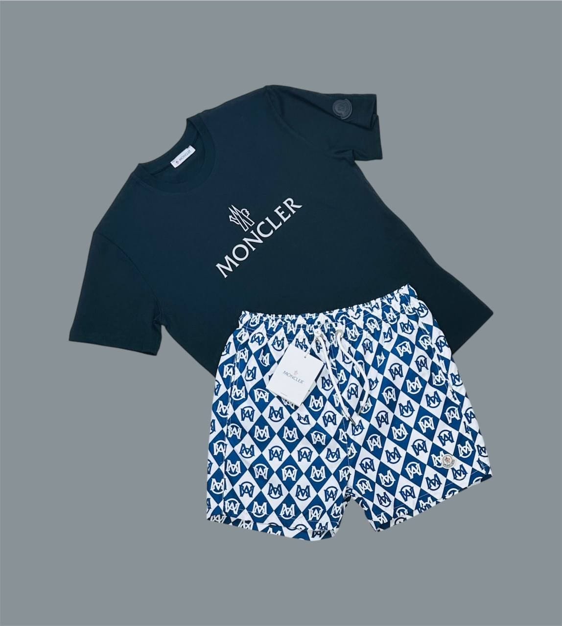 Moncler Logo Printed Men’s T-Shirt & Shorts Set – Different Colors - Image 7