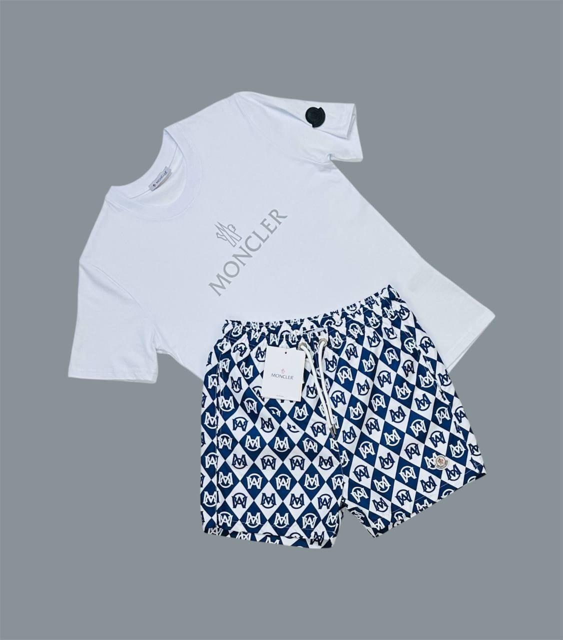 Moncler Logo Printed Men’s T-Shirt & Shorts Set – Different Colors - Image 6