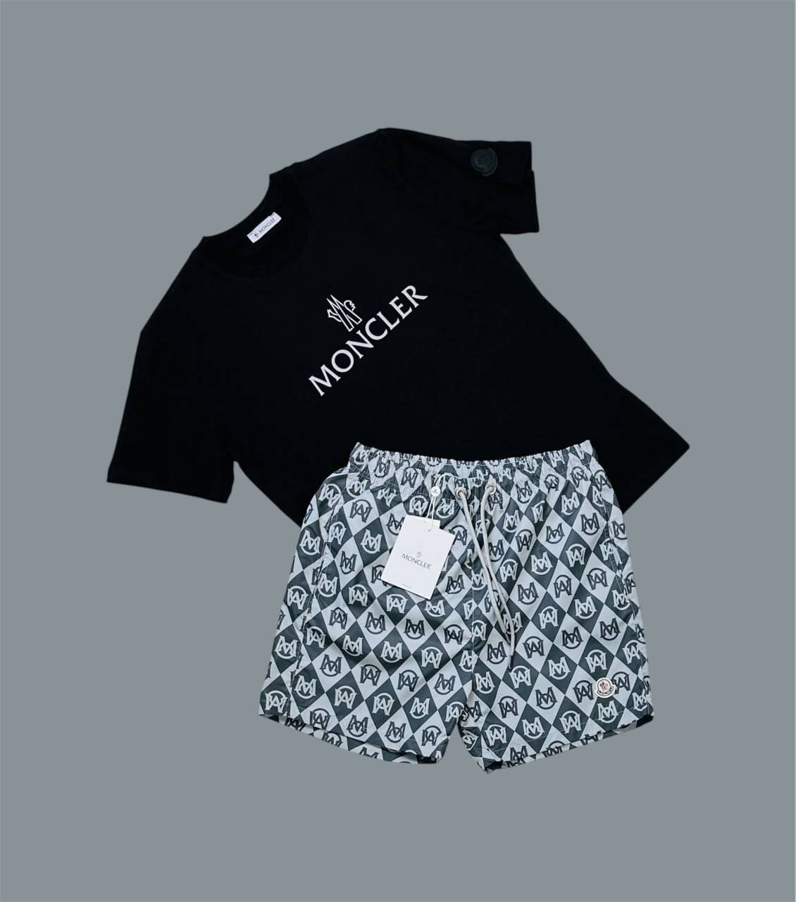 Moncler Logo Printed Men’s T-Shirt & Shorts Set – Different Colors - Image 3