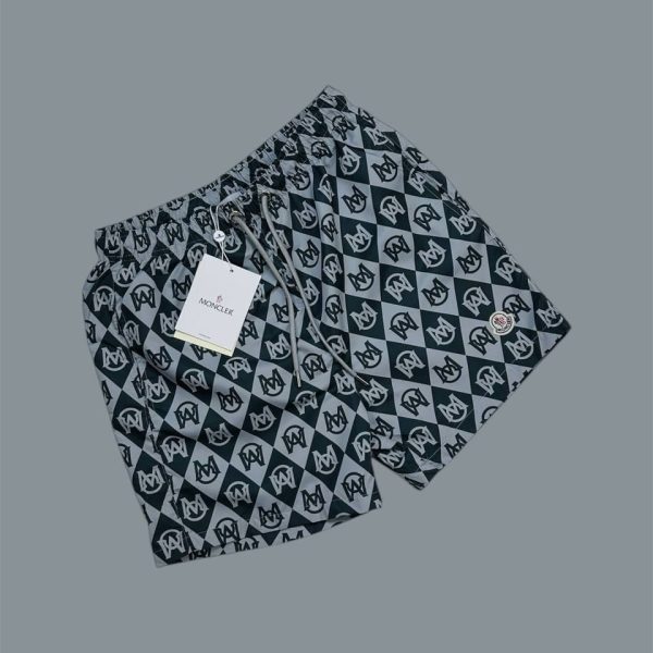 Moncler Logo Printed Swim Shorts in grey color