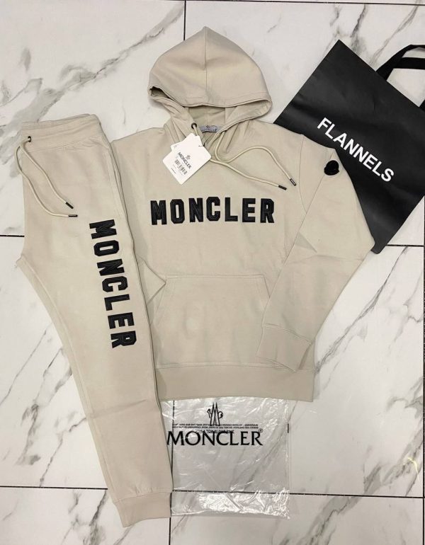 Moncler Logo-Printed Tracksuit for Men in beige color Moncler Logo-Printed Tracksuit for Men