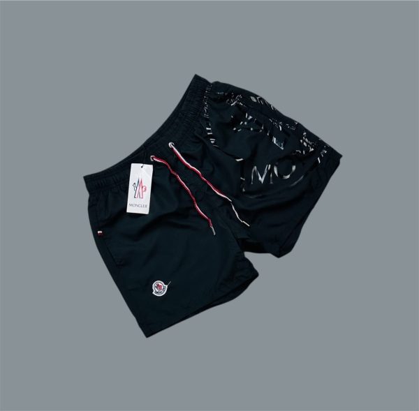 Moncler Logo Shell Swim Shorts in black color Moncler Logo Shell Swim Shorts in black color