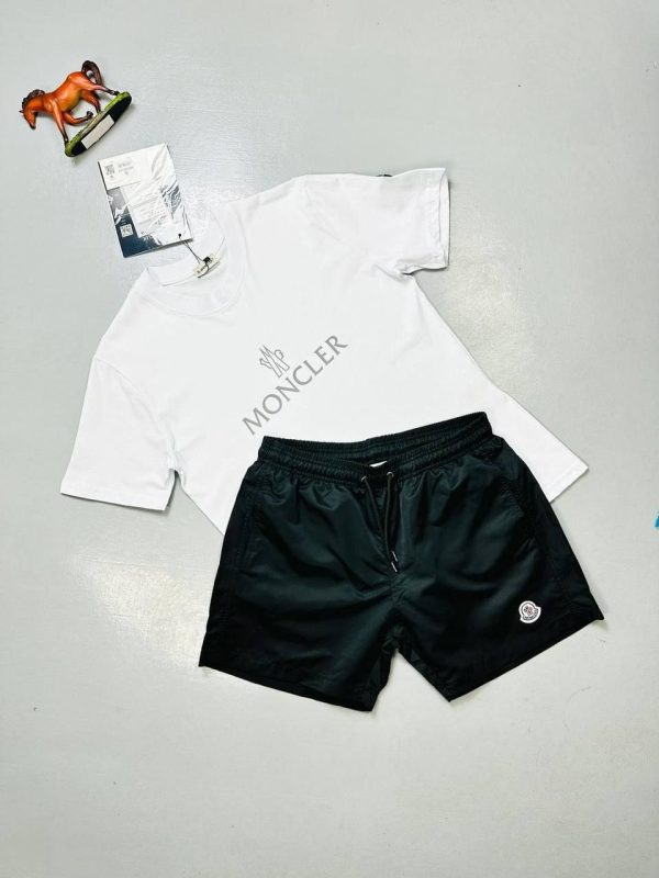Moncler Logo T-Shirt & black Shorts Set for Men