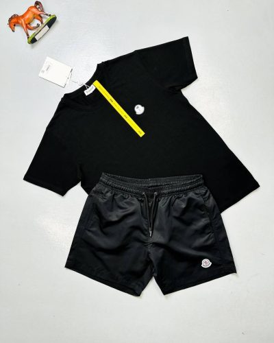 Moncler Logo black T-Shirt & black Shorts Set