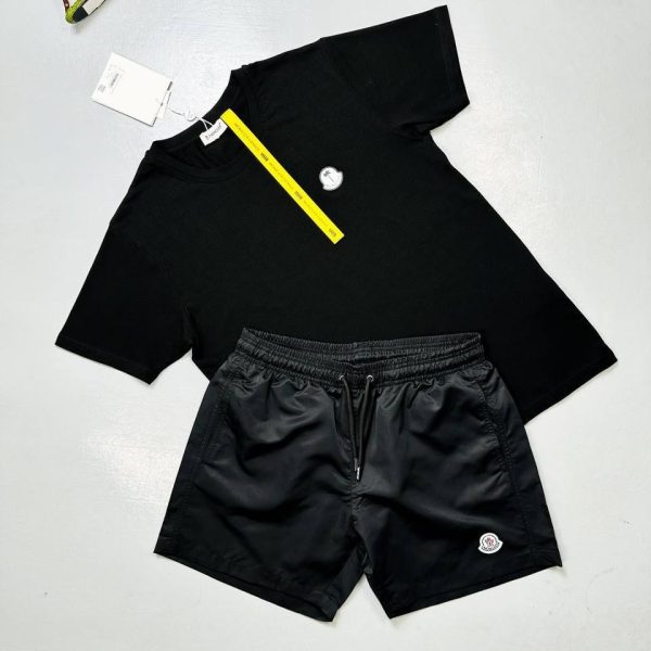 Moncler Logo black T-Shirt & black Shorts Set