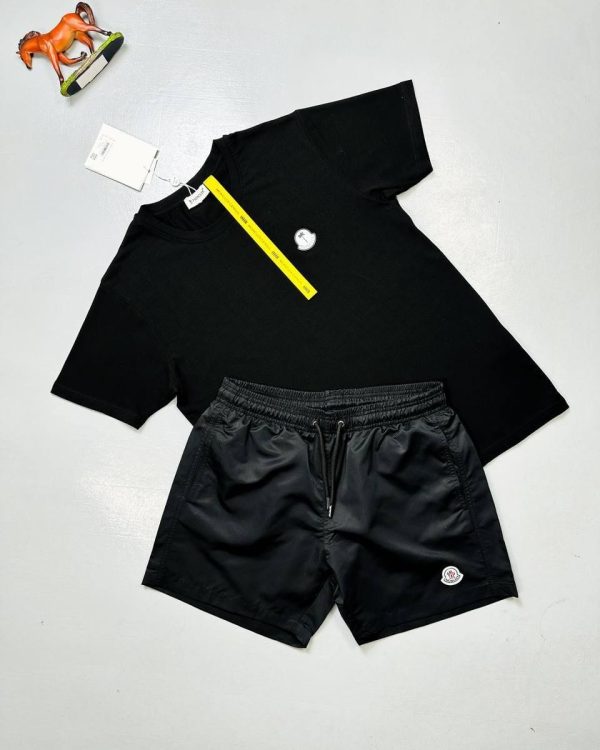 Moncler Logo black T-Shirt & black Shorts Set