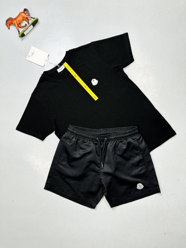 Moncler Logo black T-Shirt & black Shorts Set