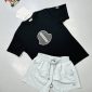 Moncler Logo black T-Shirt & grey Shorts Set for Men