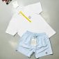 Moncler Logo white T-Shirt & blue Shorts Set