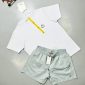Moncler Logo white T-Shirt & blue grey Set