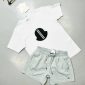 Moncler Logo white T-Shirt & grey Shorts Set for Men