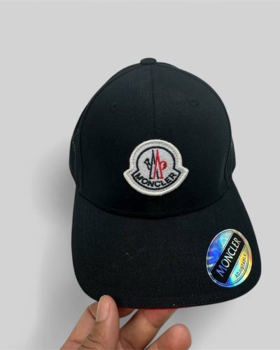 Moncler Logo‑Embroidered Black Cotton Gabardine Cap