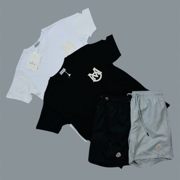 Moncler Luxury Cotton Men’s Logo Print T-Shirt and Shorts