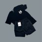Moncler Luxury Cotton Men’s Logo Print T-Shirt and Shorts black with black logo