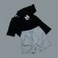 Moncler Luxury Cotton Men’s Logo Print T-Shirt and Shorts black with grey