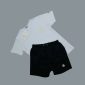 Moncler Luxury Cotton Men’s Logo Print T-Shirt and Shorts white with black