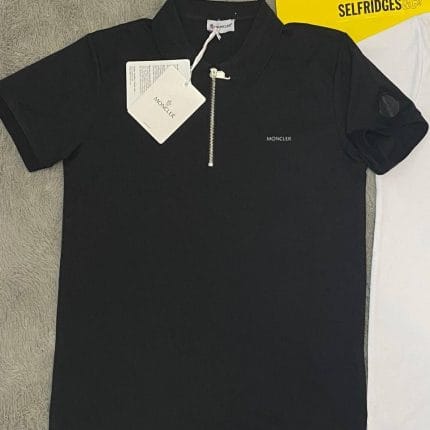 Moncler Men's Polo Shirt with Zip Neck