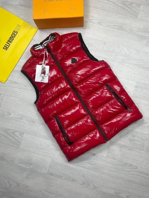 Moncler Men's Puffer Vest in red color Moncler Men's Puffer Vest in red color