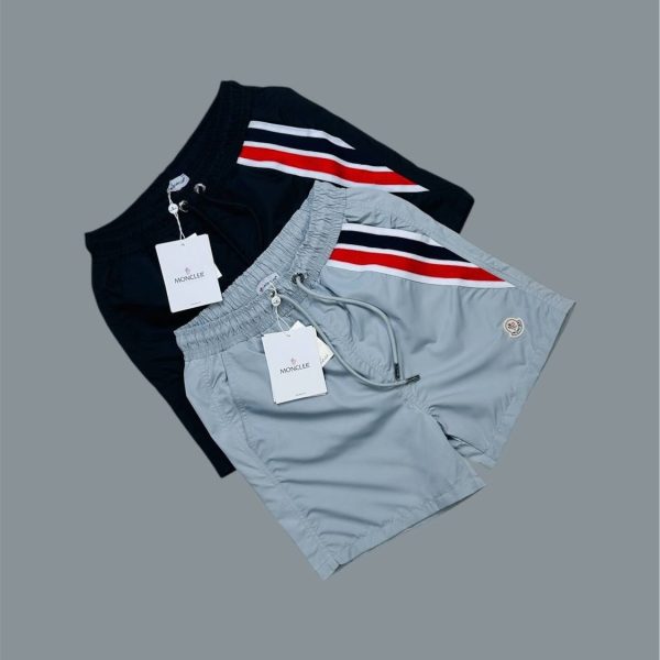 Moncler Men’s Swim black Shorts – Logo Stripe Detail
