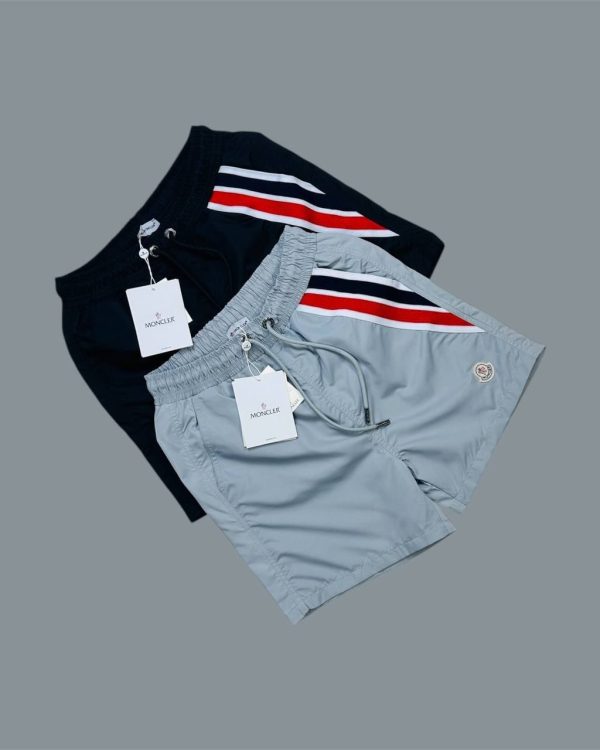 Moncler Men’s Swim black Shorts – Logo Stripe Detail