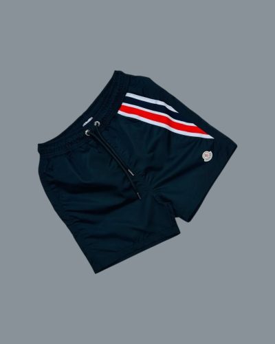 Moncler Men’s Swim black Shorts – Logo Stripe Detail