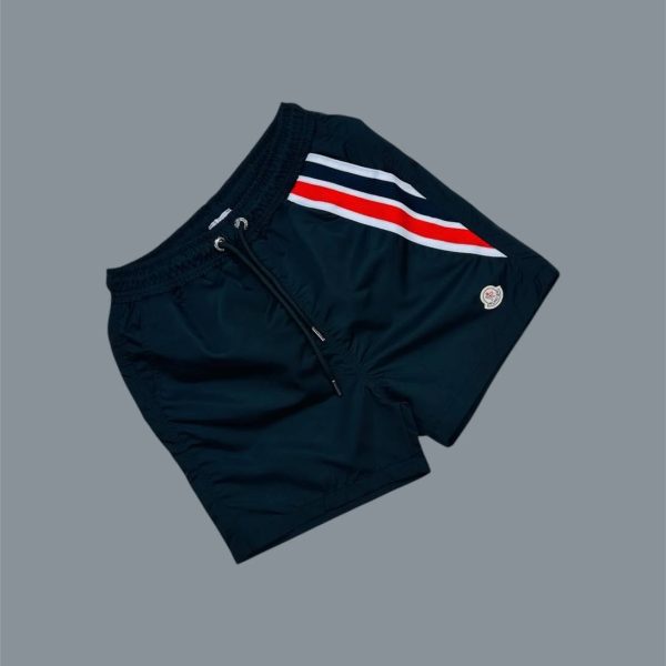 Moncler Men’s Swim black Shorts – Logo Stripe Detail